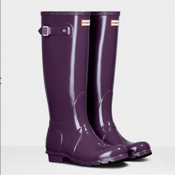 Hunter Shoes - Dark Purple Hunter Rain Boots